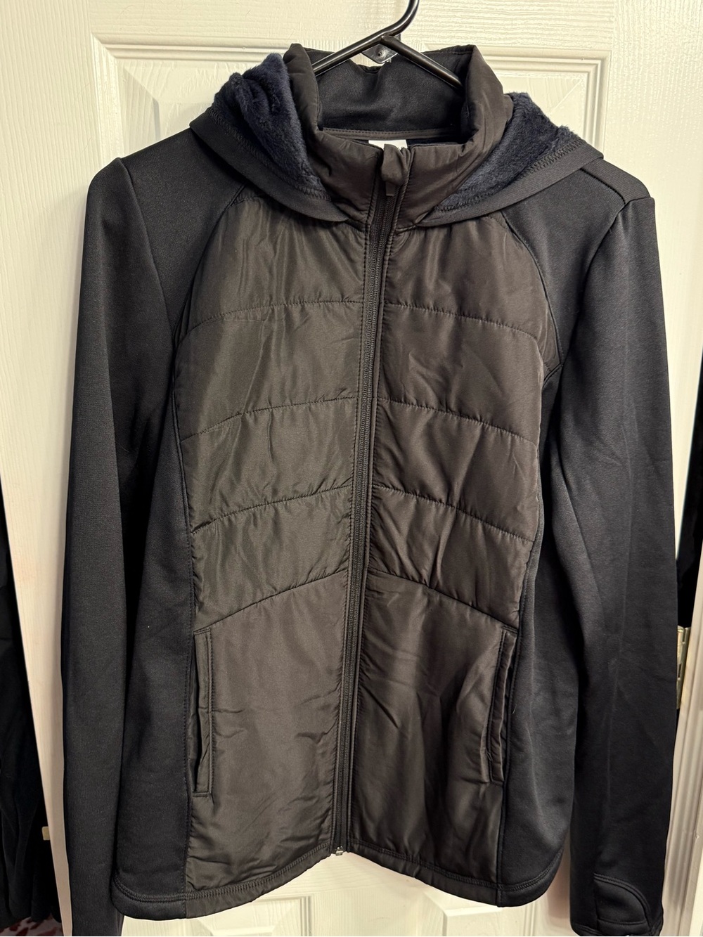 tek gear Black Quilted Hooded Performance Jacket